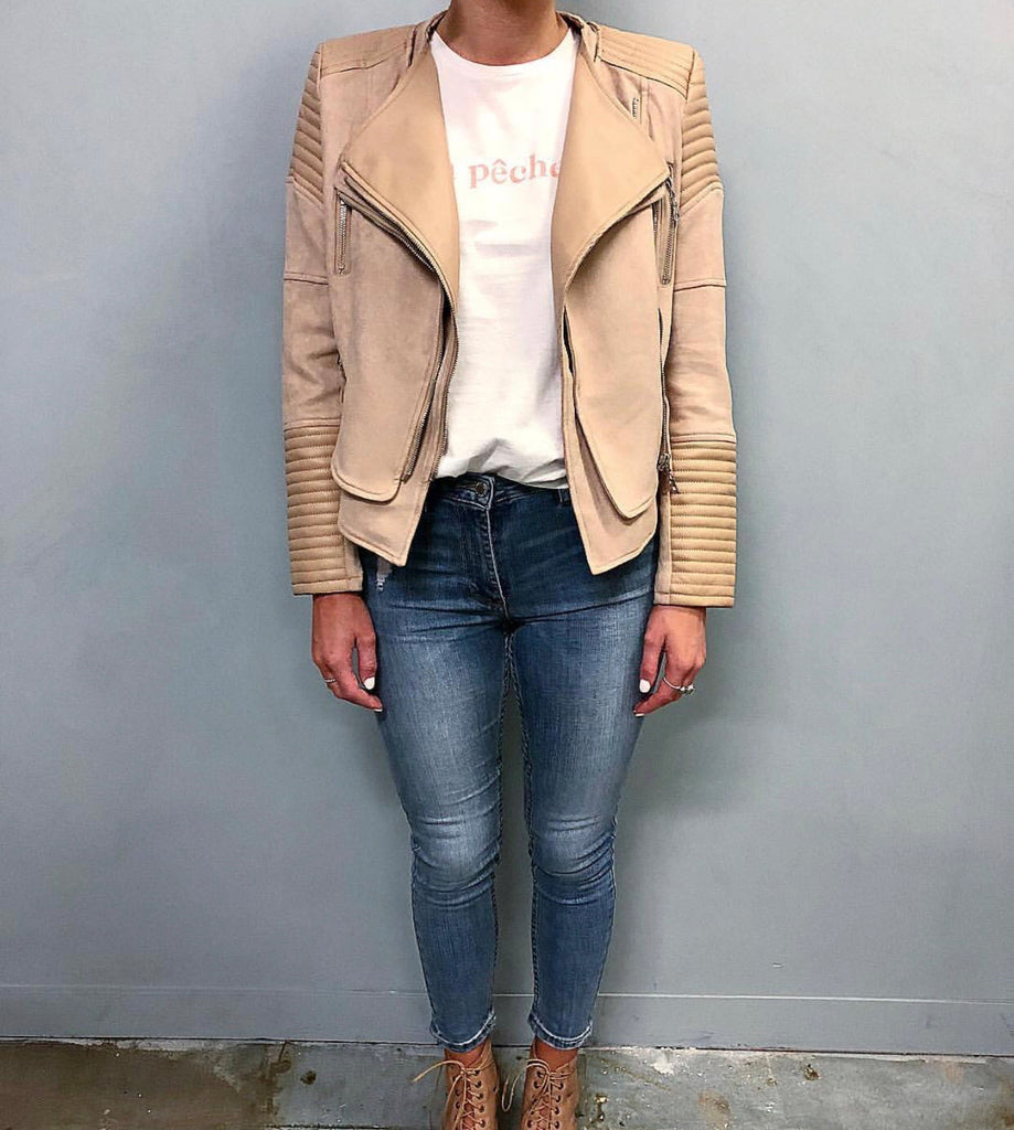 Bessy Nude Biker Jacket