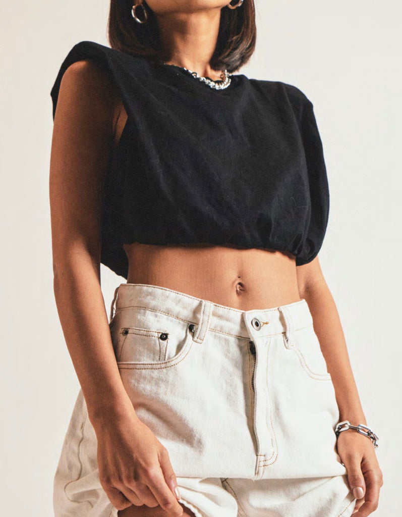 Ryan black crop tank