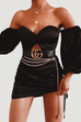 Pouffe black mini dress