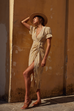 Callie yellow wrap dress