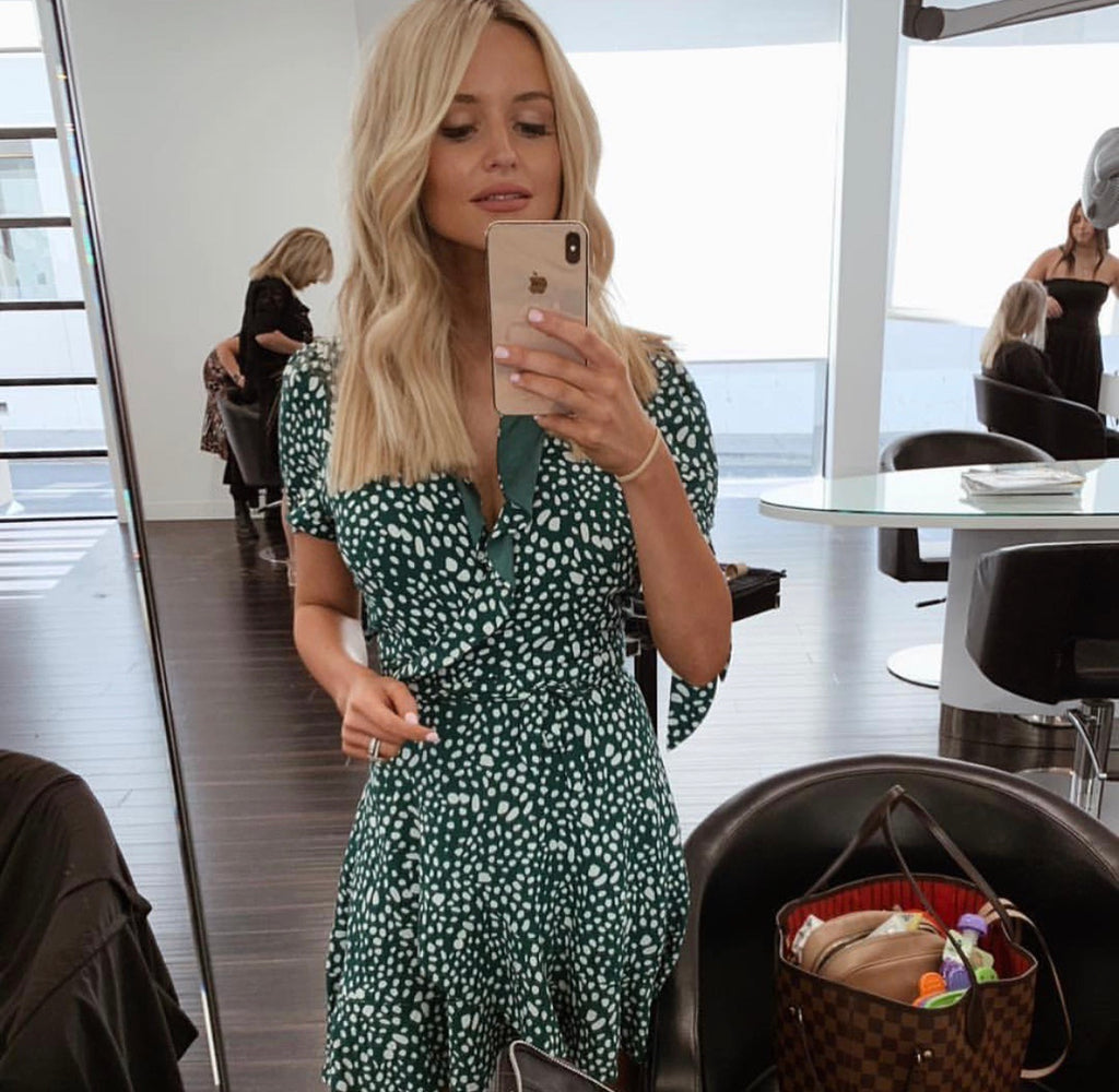 Mon cherie ss emerald wrap dress