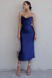 Charis navy slip dress