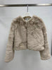 Millie faux fur jacket available in Sage, Milk, Latte, and Black
