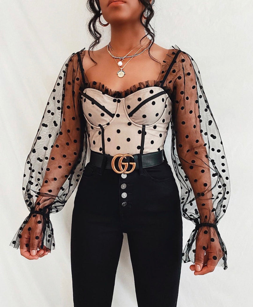 Chloe black spot top