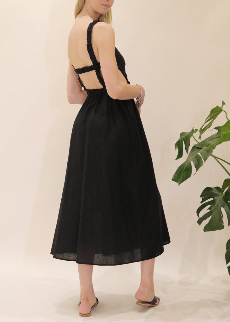 Noah black linen dress