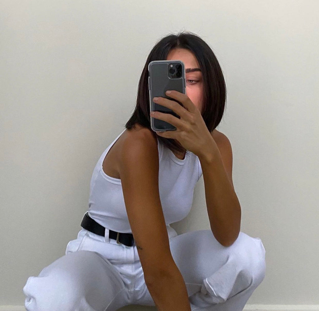 Jaida white tank top