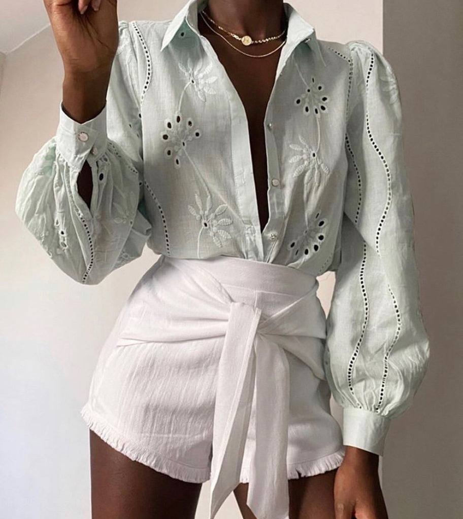 Knowles mint blouse