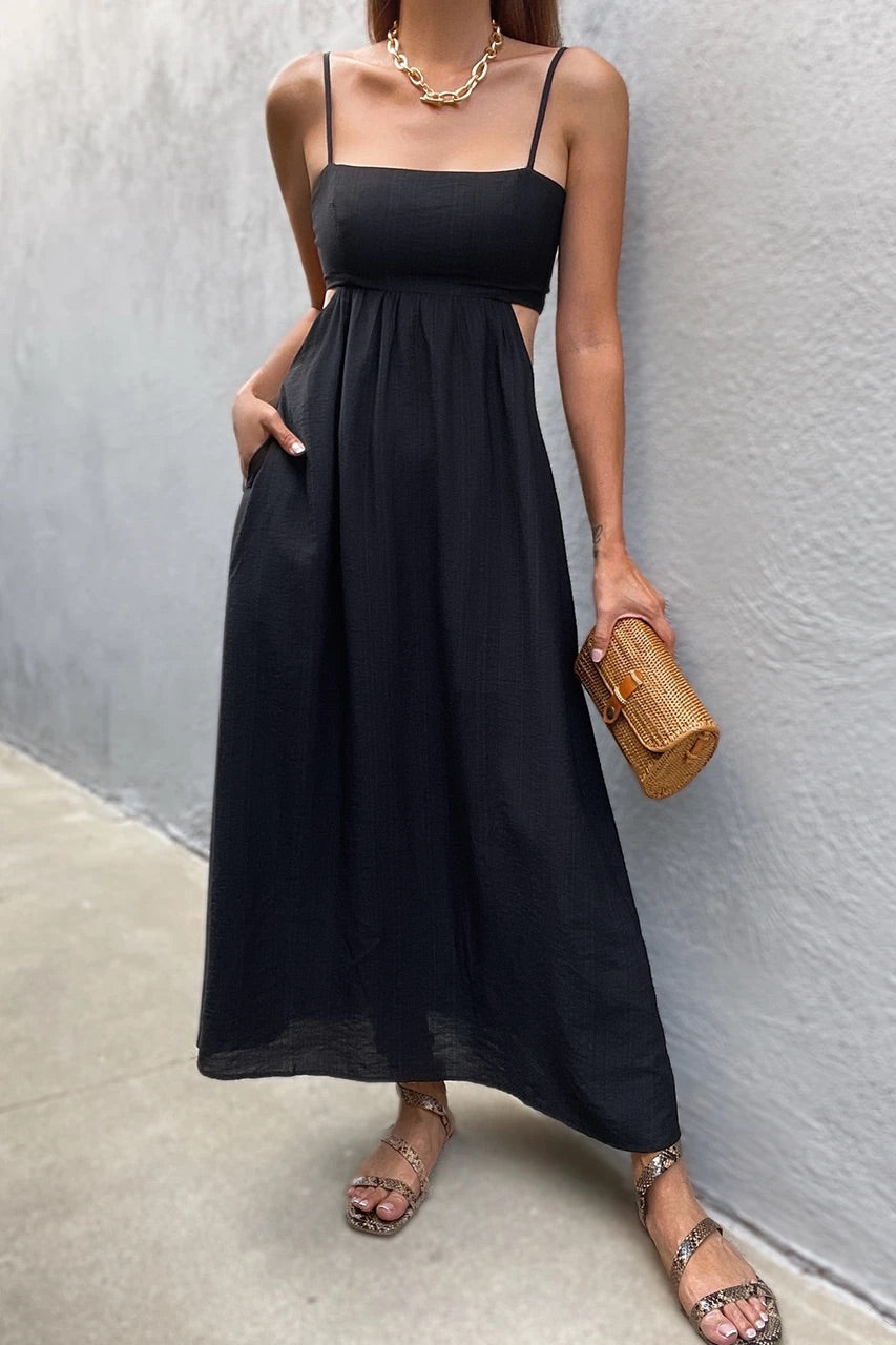 Jolie black midi dress