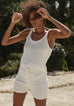 Evy white knit shorts