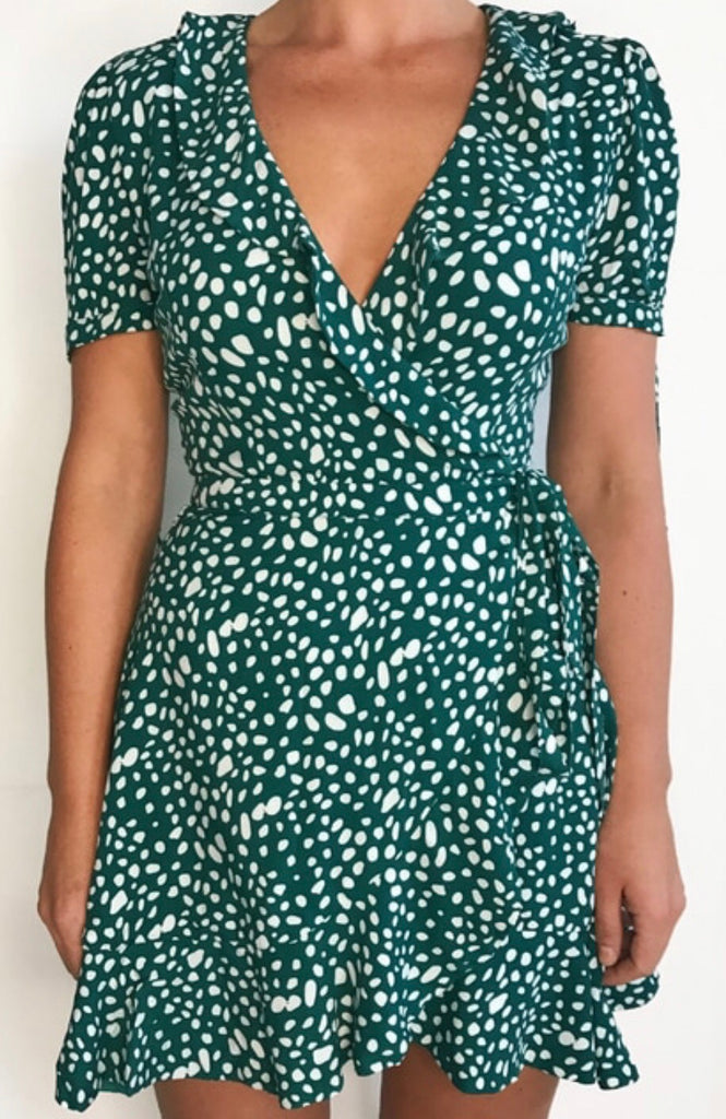 Mon cherie ss emerald wrap dress