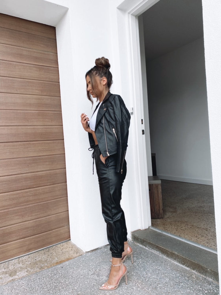 Chantelle black pu leather pants