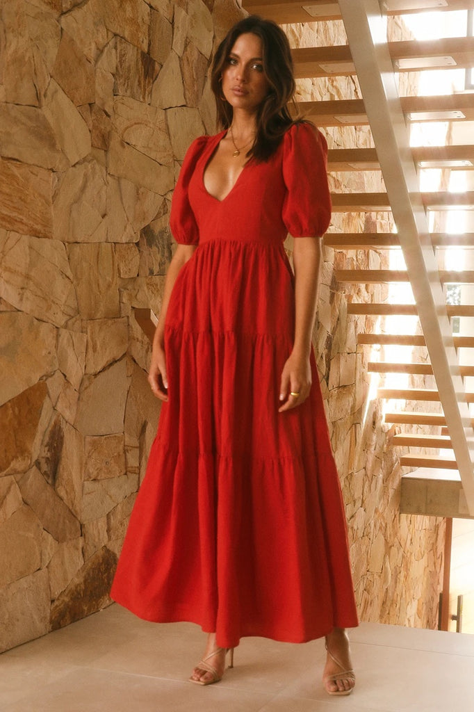 Asha fire midi dress