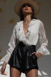 Peace paint nude white blouse