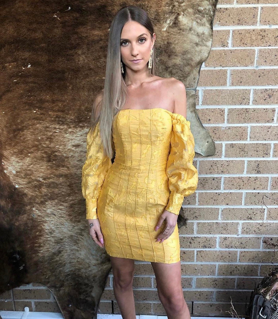 Natalia marigold mini dress