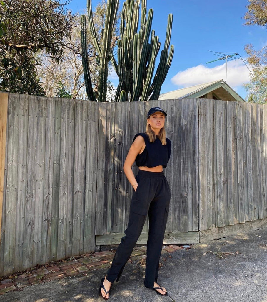 Ryan black crop tank