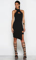 Bandwidth black midi dress