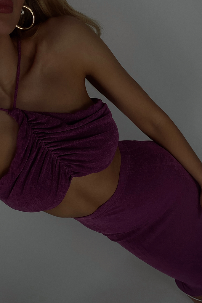 On demand grape top and skirt (sold as separates)