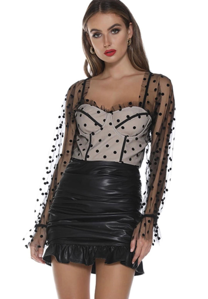 Chloe black spot top