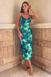 Charis calista green floral dress