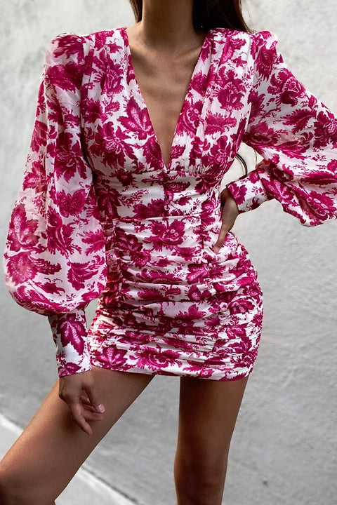 Stevie floral hot pink dress