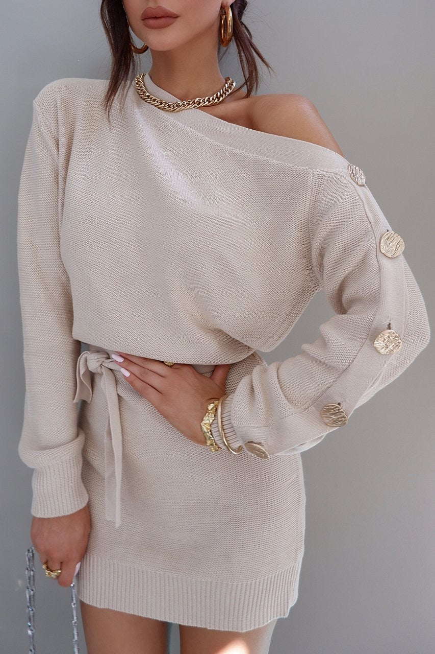 Bella knit beige dress