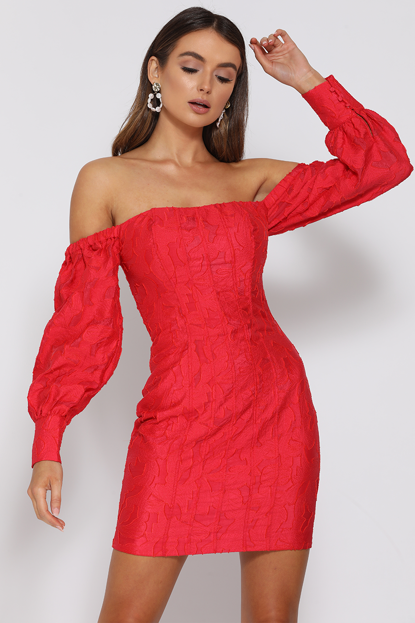 Natalia red mini dress