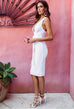 Tasha white midi dress