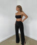 Belted staple black pant