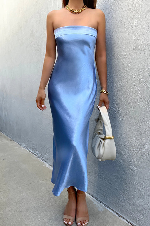 Leila blue slip dress