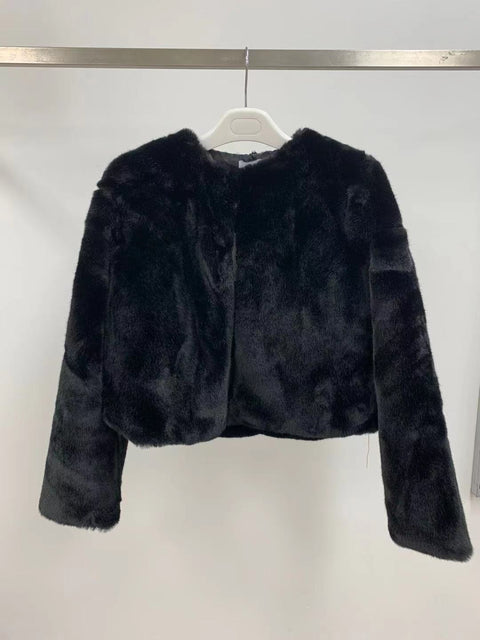 Millie faux fur black jacket