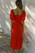 Brinley red midi dress