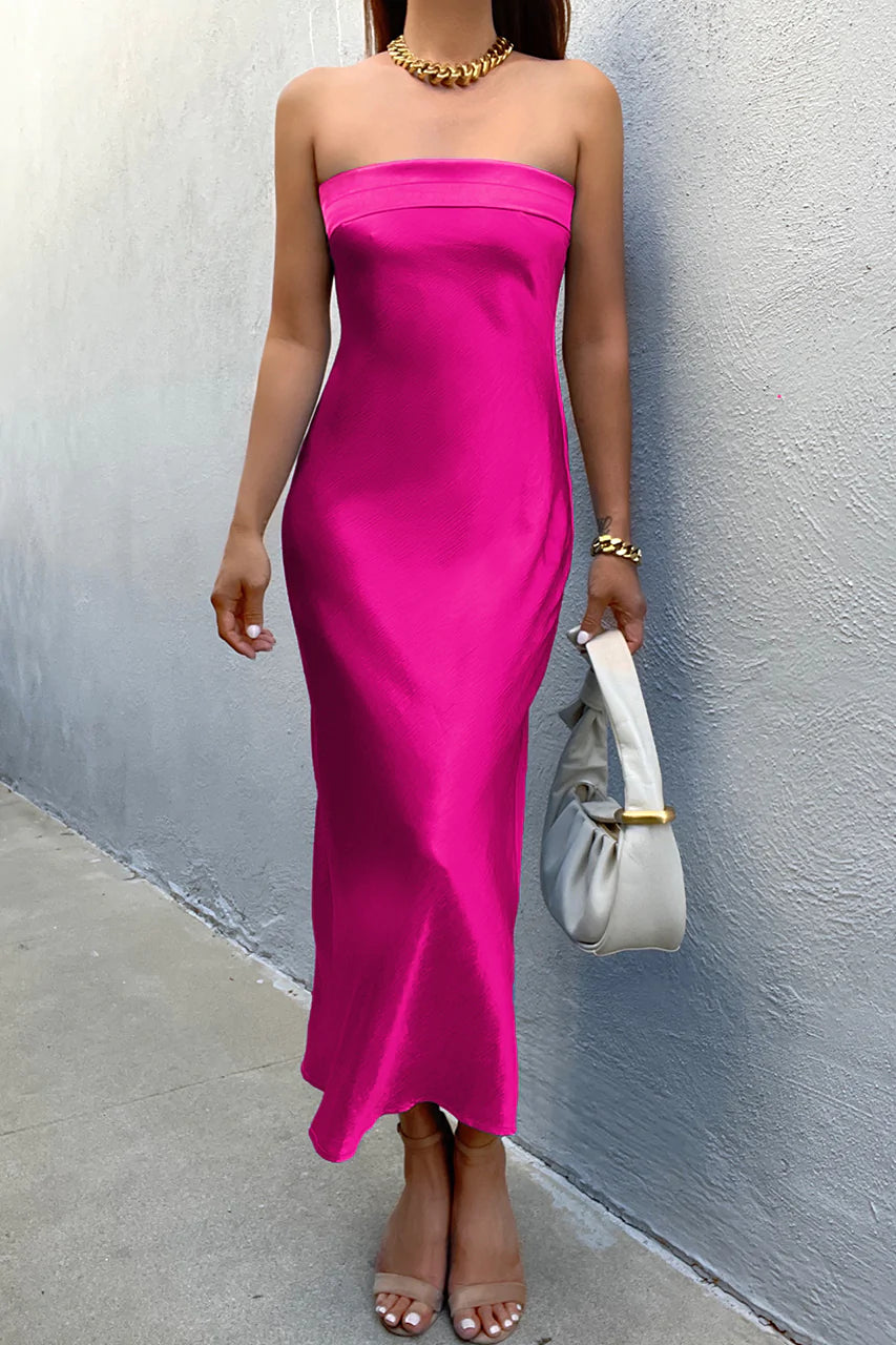 fuchsia pink slip dress BUBBLEGUM hot pink slip dress, small Foxy Fable