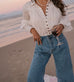 Wrangler unbleached shirred blouse
