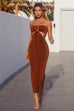 Jodi copper midi dress