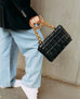 Hailey black quilted chain bag