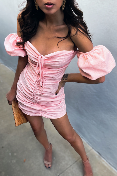 Lita light pink mini dress
