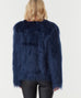 Tess midnight blue faux fur jacket