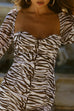 Zahara brown zebra mini dress
