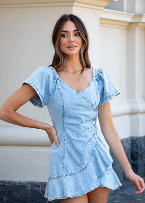 Amari blue denim dress