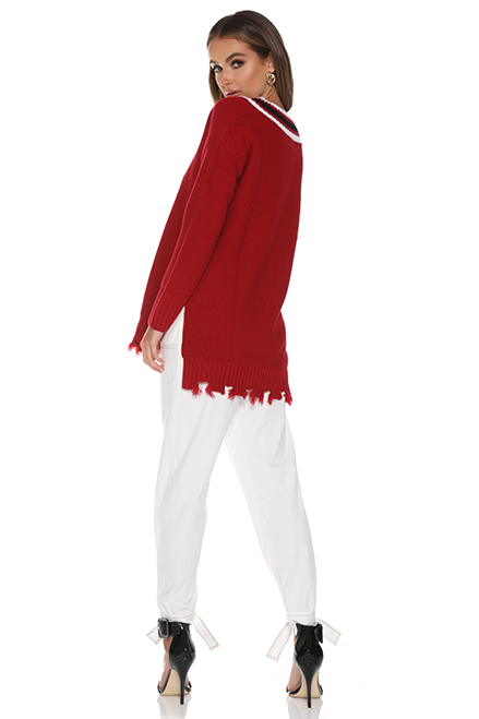 Red white 2025 and black sweater