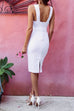 Tasha white midi dress