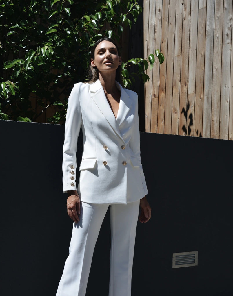 Winter white hot sale pant suit